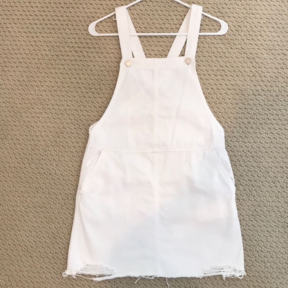 Blank NYC White jean overall dress